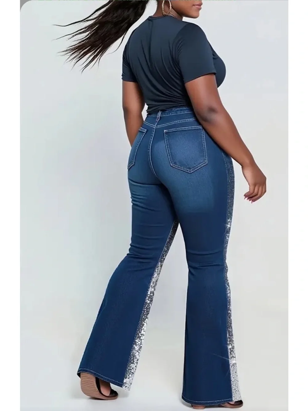 Glittered out Jeans with flare leg